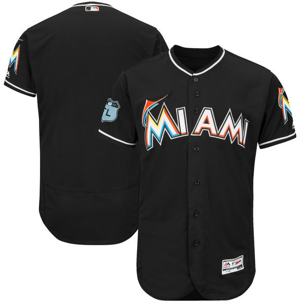 2017 MLB Miami Marlins Blank Black Jerseys->los angeles dodgers->MLB Jersey